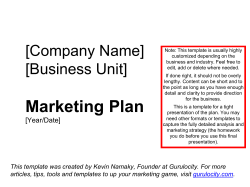 Marketing Plan
