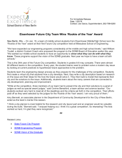 Eisenhower Future City Team Wins `Rookie of the Year` Award