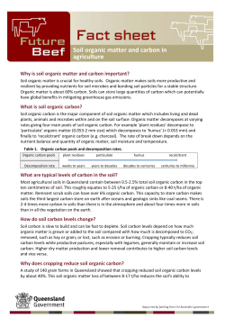 Soil organic matter and carbon in agriculture