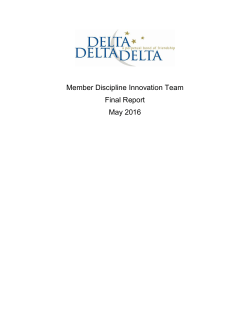 Member Discipline Innovation Team Final Report May 2016
