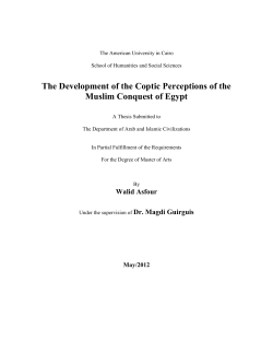 the Coptic perceptions of Islam and the Muslim conquest of Egypt
