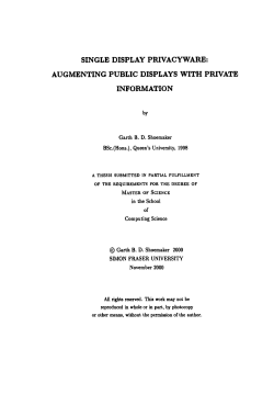 single display privacyware: augmenting public displays with private