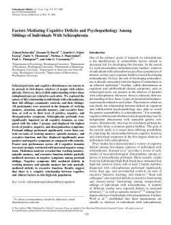 Factors Mediating Cognitive Deficits and Psychopathology Among
