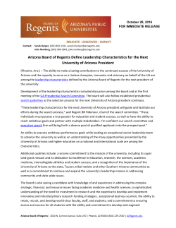 Arizona Board of Regents define leadership characteristics for next