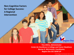 Non-Cognitive Factors for College Success