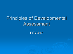 Principles of Developmental Assessment