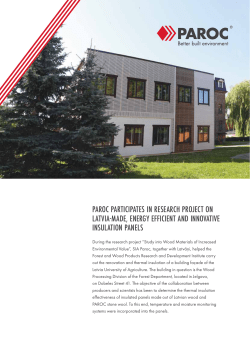 Paroc participates in research project on Latvia