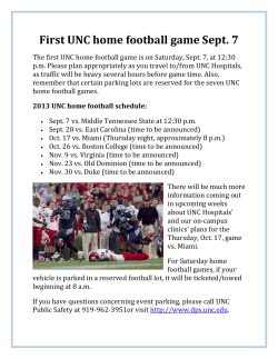 First UNC home football game Sept. 7