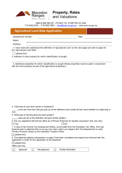 Agricultural land rate application form