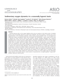 Sedimentary oxygen dynamics in a seasonally hypoxic basin