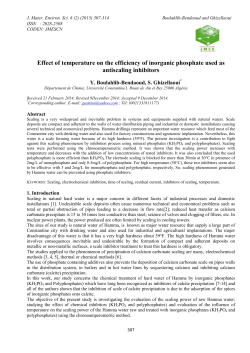 Effect of temperature on the efficiency of inorganic phosphate used