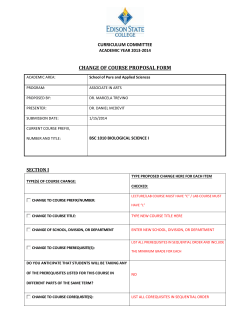 change of COURSE PROPOSAL FORM