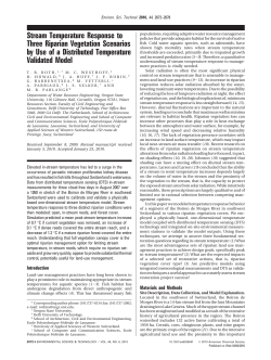 Stream Temperature Response to Three Riparian Vegetation