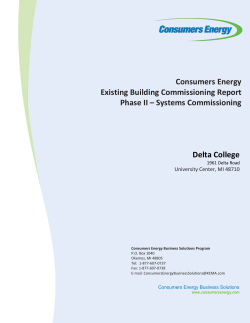Consumers Energy EBCx Systems Commissioning