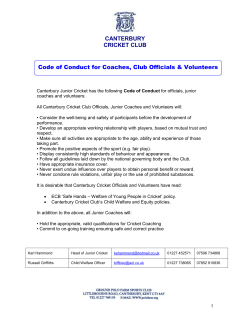 CANTERBURY CRICKET CLUB Canterbury Junior Cricket has the
