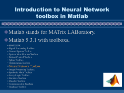 Introduction to Neural Network in Matlab