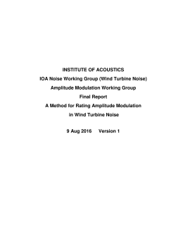 Amplitude Modulation Working Group Final Report A Method for