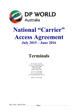National &ldquo;Carrier&rdquo; Access Agreement - DP World - 1-Stop