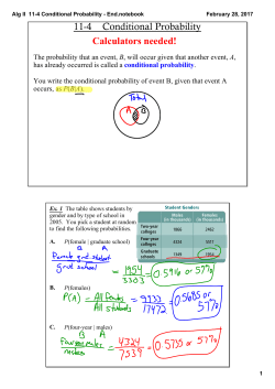 Alg II 11-4 Conditional Probability