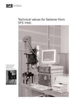 Technical values for fastener from SFS intec