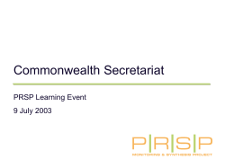 PRSP Monitoring and Synthesis Project