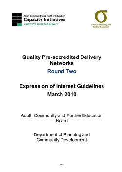 Quality Pre-accredited Delivery Networks