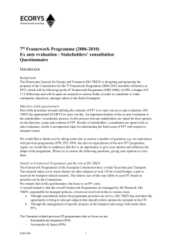 Questionnaire for stakeholders consultation MPII