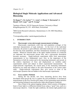 Biological Single Molecule Applications and Advanced Biosensing