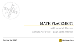 math placement - Michigan Technological University