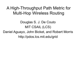 ETX: A High-Throughput Path Metric for Multi