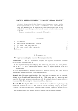 BROWN REPRESENTABILITY FOLLOWS FROM ROSICK&acute;Y