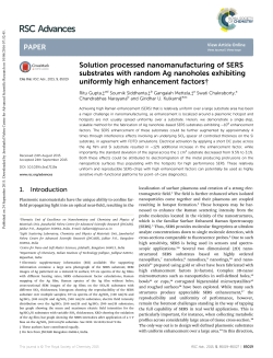 Solution processed nanomanufacturing of SERS substrates with