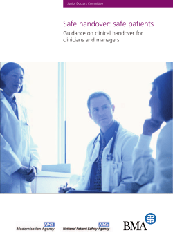 Safe handover: safe patients