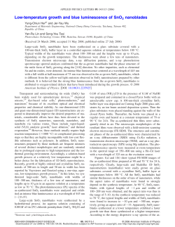 Low-temperature growth and blue luminescence of SnO2 nanoblades
