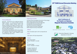39th FGMR Annual Discussion Meeting Joint Conference of the