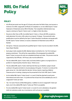 NRL On Field Policy