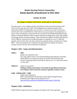 Alaska-Specific Amendments to IECC 2012
