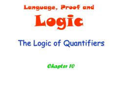 The Logic of Quantifiers - Villanova Computer Science