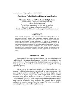 Conditional Probability Based Camera Identification
