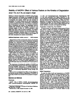 Stabilityof NADPH: Effectof VariousFactorson