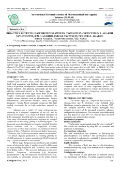 (IRJPAS) BIOACTIVE POTENTIALS OF BROWN SEAWEEDS