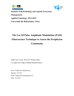 The Use Of Pulse Amplitude Modulation (PAM) Fluorescence