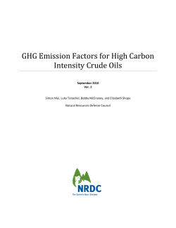 GHG Emission Factors for High Carbon Intensity Crude Oils
