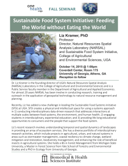 Feeding the World without Eating the World - UGA CAES