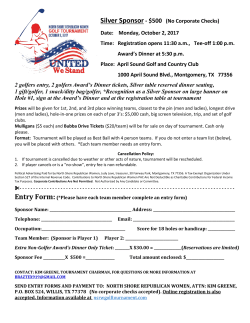 Silver Sponsor- $500 (No Corporate Checks) Date: Monday