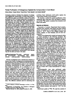 Partial Purification of Endogenous Digitalis