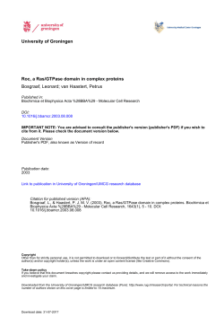 University of Groningen Roc, a Ras/GTPase domain in complex