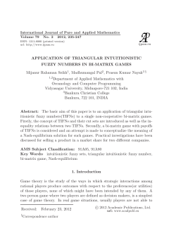 APPLICATION OF TRIANGULAR INTUITIONISTIC FUZZY