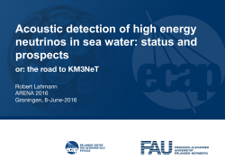 Acoustic detection of high energy neutrinos in sea water: status and