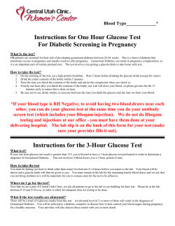 Instructions for One Hour Glucose Test For Diabetic